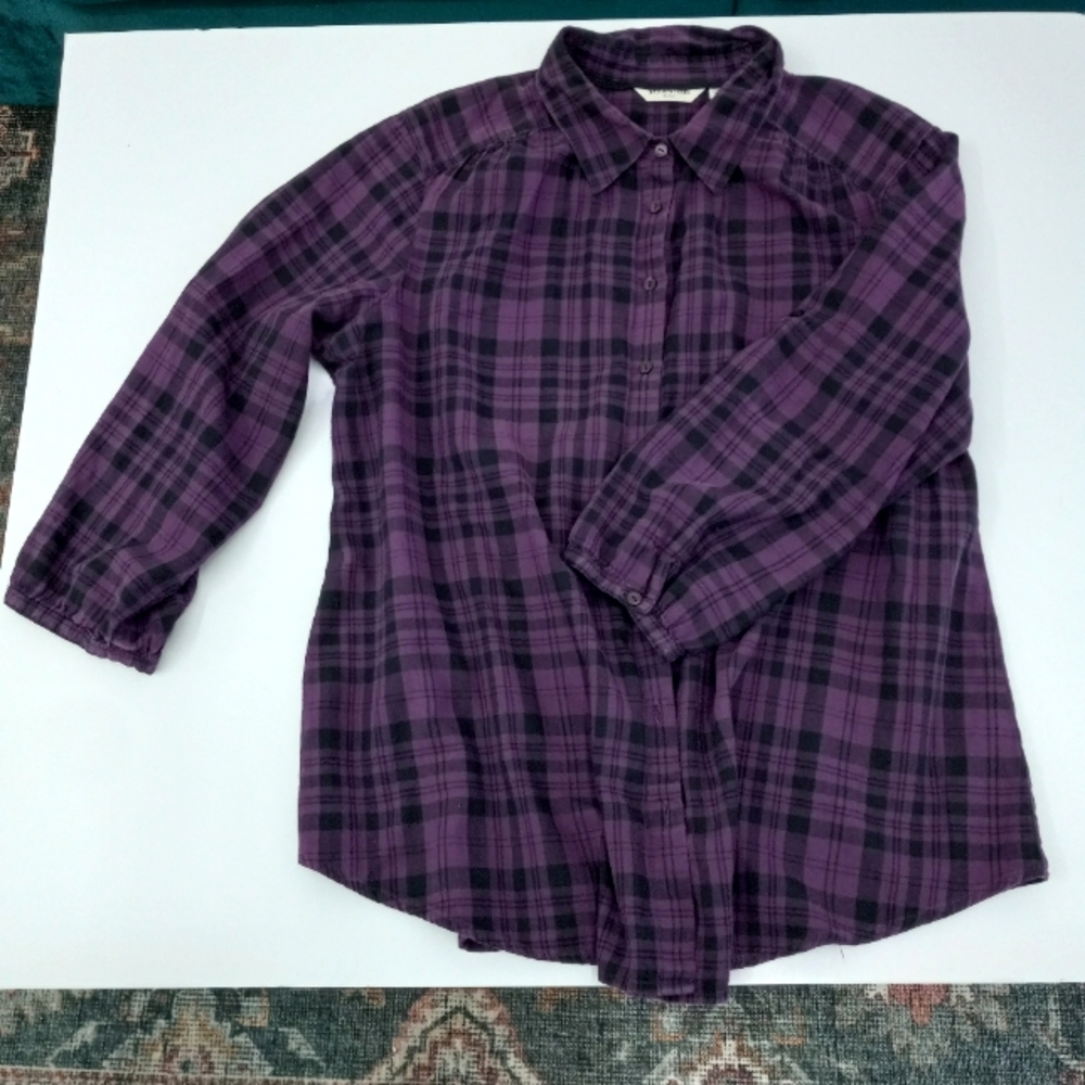 St. John purple plaid shirt 2X